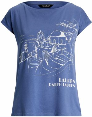Lauren Ralph Lauren Tričko  modrosivá / šedobiela