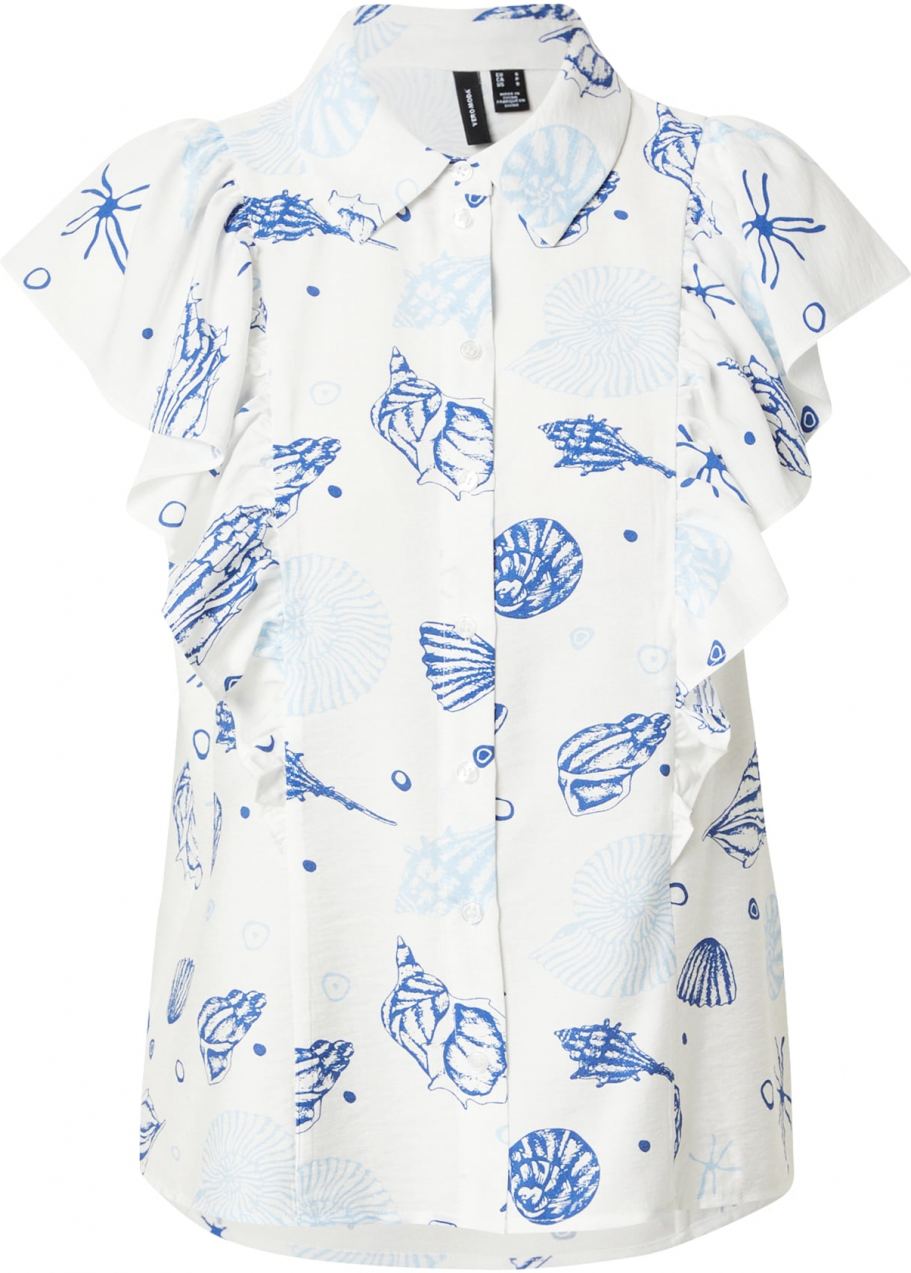 VERO MODA Blúzka 'VMSEASHELL'  modrá / svetlomodrá / biela