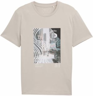 TOM TAILOR DENIM Tričko  svetlomodrá / tmavošedá / čierna / biela