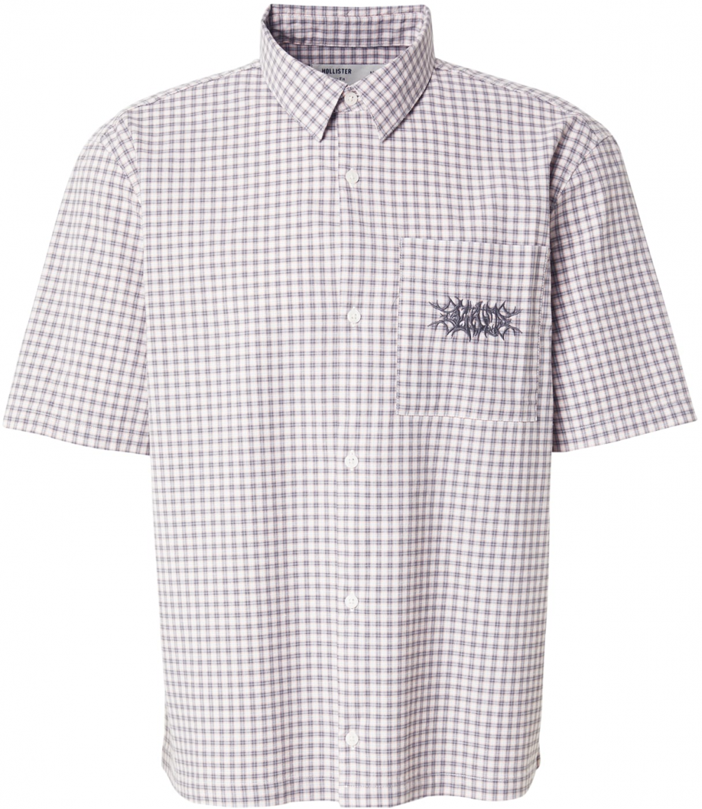 HOLLISTER Košeľa  tmavohnedá / oranžová / biela