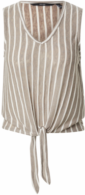 VERO MODA Top 'VMLANA'  sivobéžová / biela