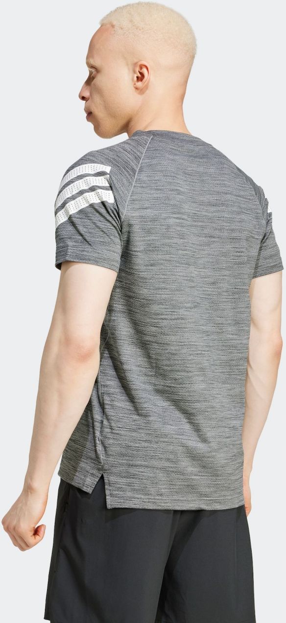 ADIDAS PERFORMANCE Funkčné tričko 'Gym+'  čierna melírovaná / biela