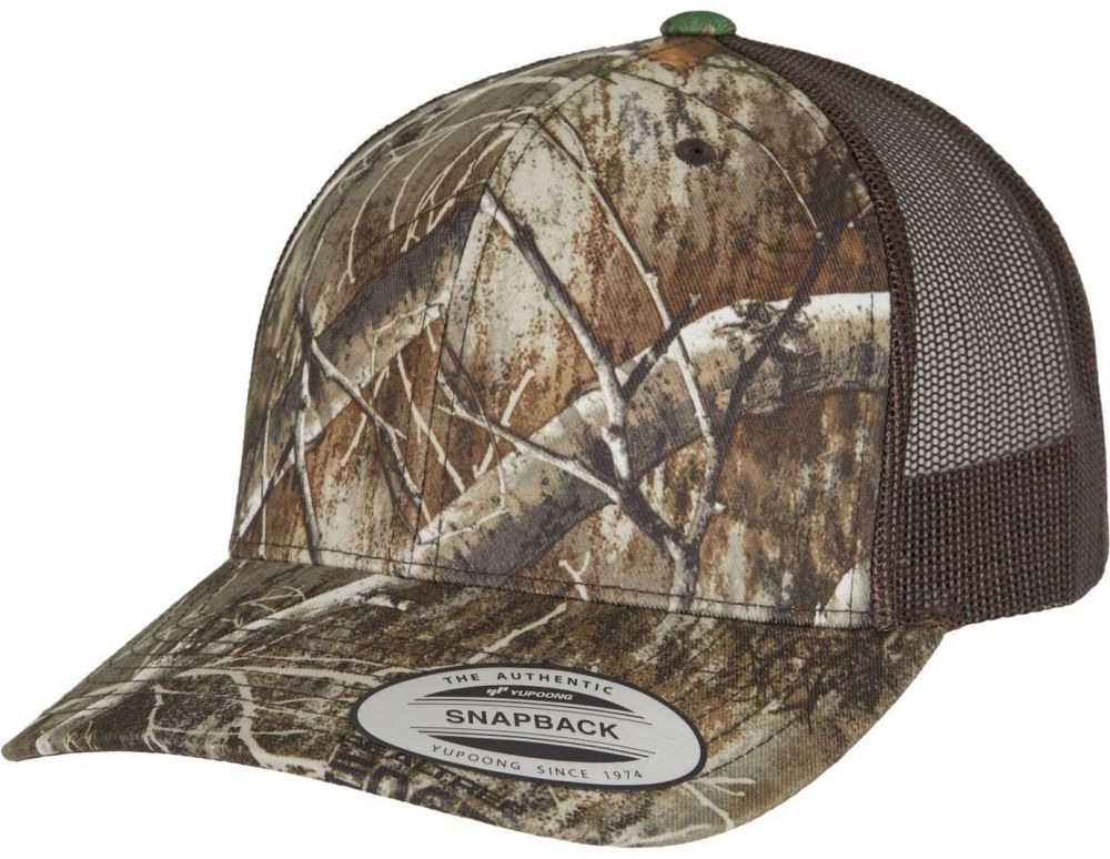 Flexfit Čiapka 'YP Classcis RealTree Camo Retro'  krémová / tmavošedá / biela