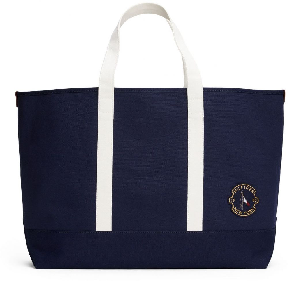 TOMMY HILFIGER Shopper 'SUMMER'  námornícka modrá / biela