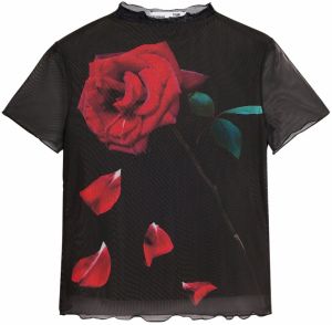 Desigual Tričko  jedľová / červená / tmavočervená / čierna
