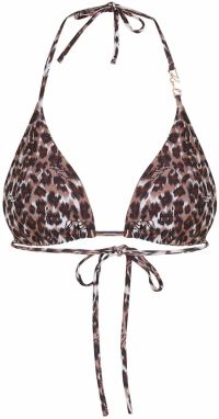 Karl Lagerfeld Bikinový top  hnedá / svetlohnedá / biela