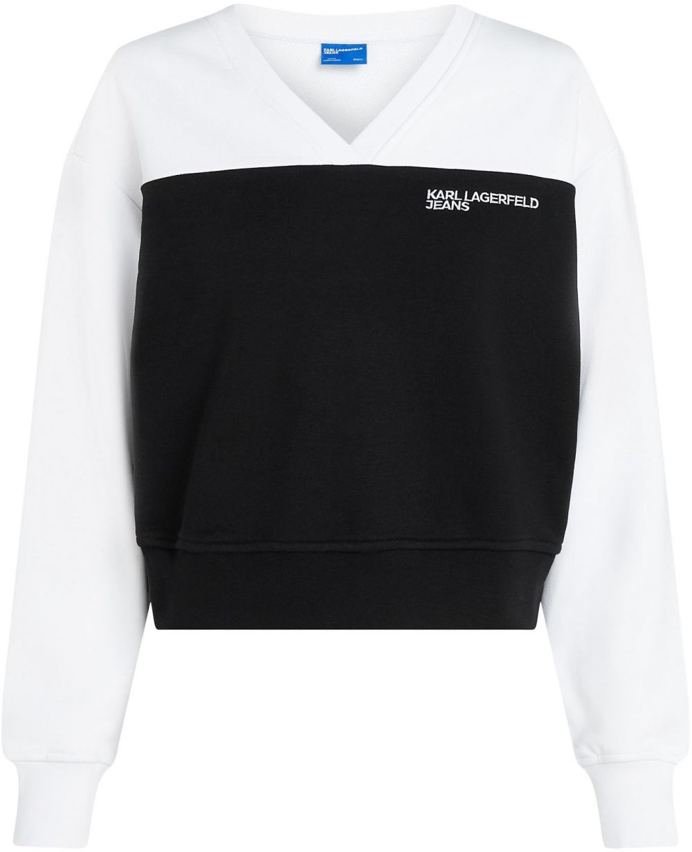 KARL LAGERFELD JEANS Mikina  čierna / biela