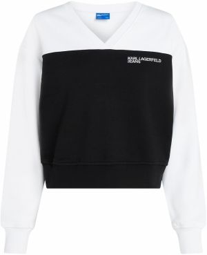KARL LAGERFELD JEANS Mikina  čierna / biela
