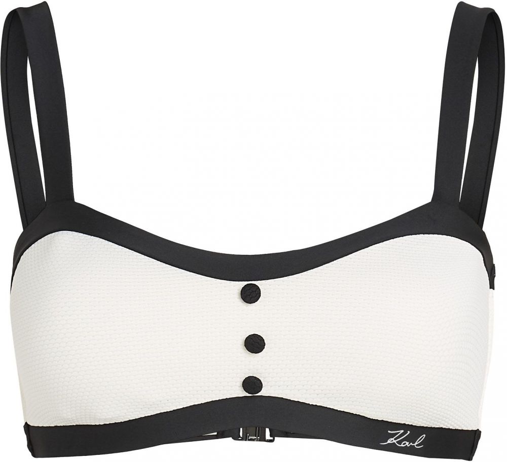 Karl Lagerfeld Bikinový top  čierna / biela