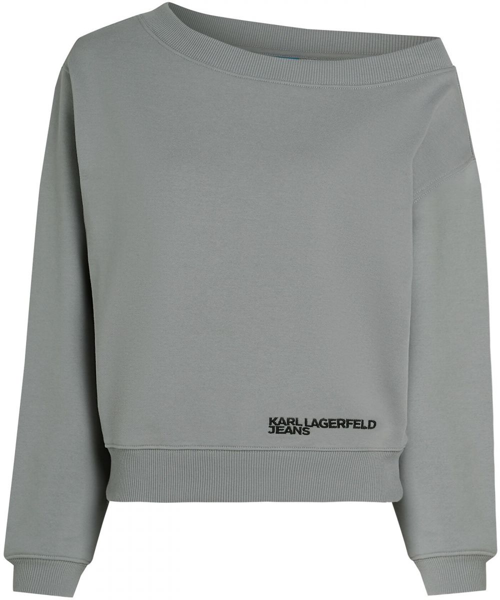 KARL LAGERFELD JEANS Mikina  sivá / čierna