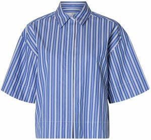 SELECTED FEMME Blúzka 'SLFFia'  kráľovská modrá / biela