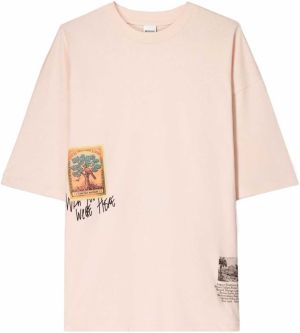 Bershka Tričko  krémová / žltá / ružová / karmínovo červená
