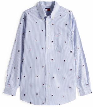 Tommy Jeans Blúzka  námornícka modrá / modrosivá / červená / biela
