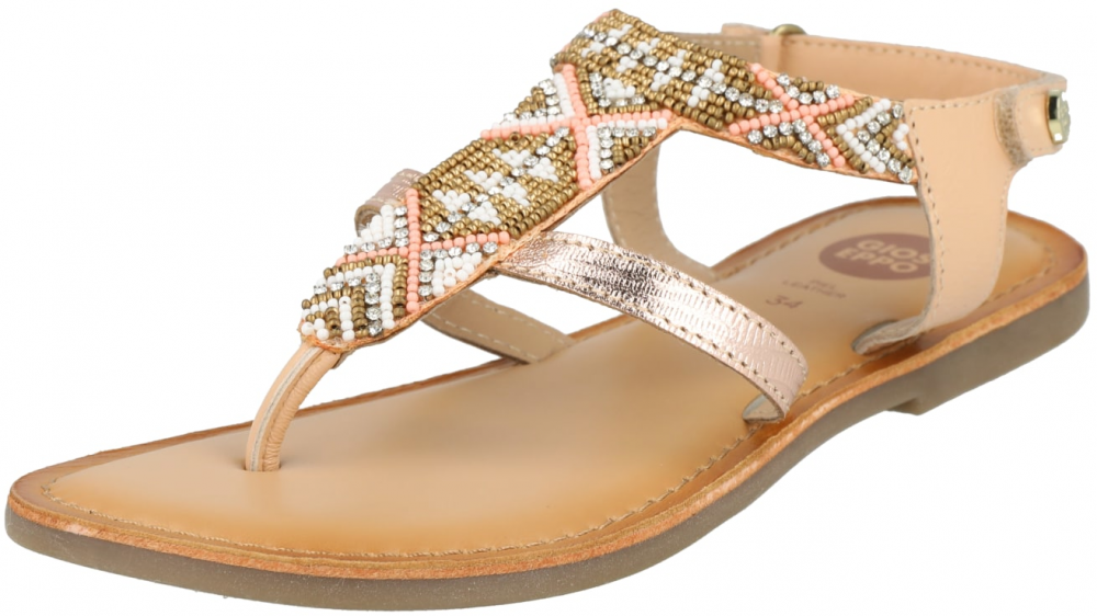 GIOSEPPO Sandále 'Fern'  telová / zlatá / marhuľová / biela