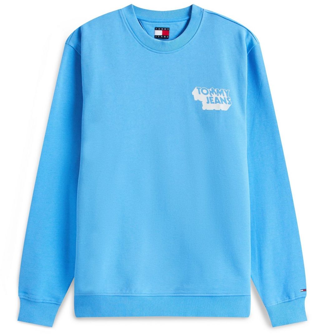 Tommy Jeans Mikina  nebesky modrá / biela