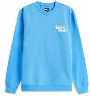 Tommy Jeans Mikina  nebesky modrá / biela