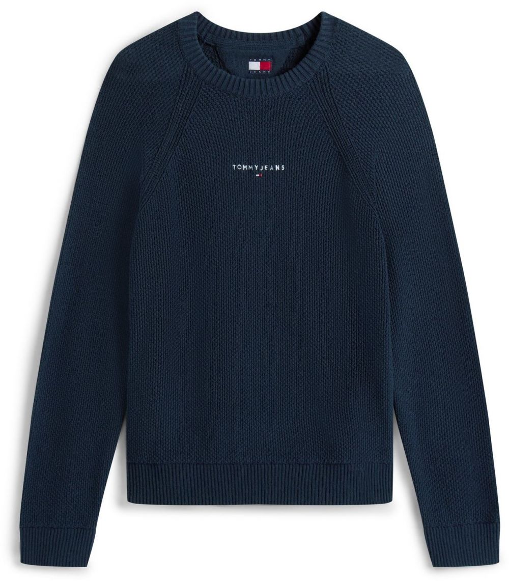 Tommy Jeans Sveter  námornícka modrá / biela