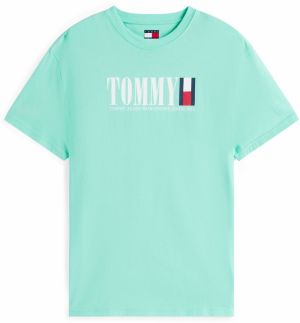 Tommy Jeans Tričko  námornícka modrá / mätová / červená / biela
