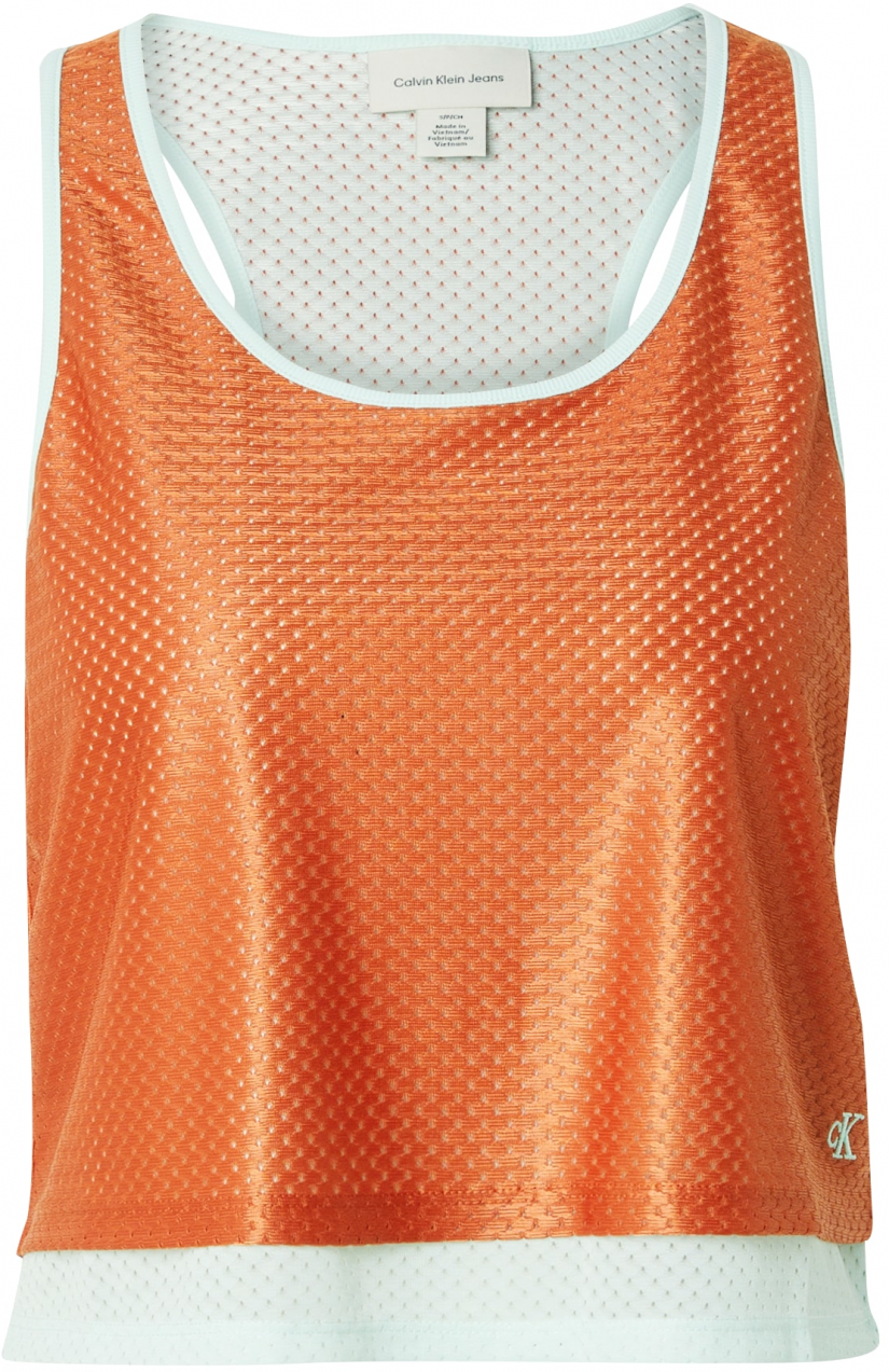 Calvin Klein Jeans Top 'PRIDE'  oranžová / biela