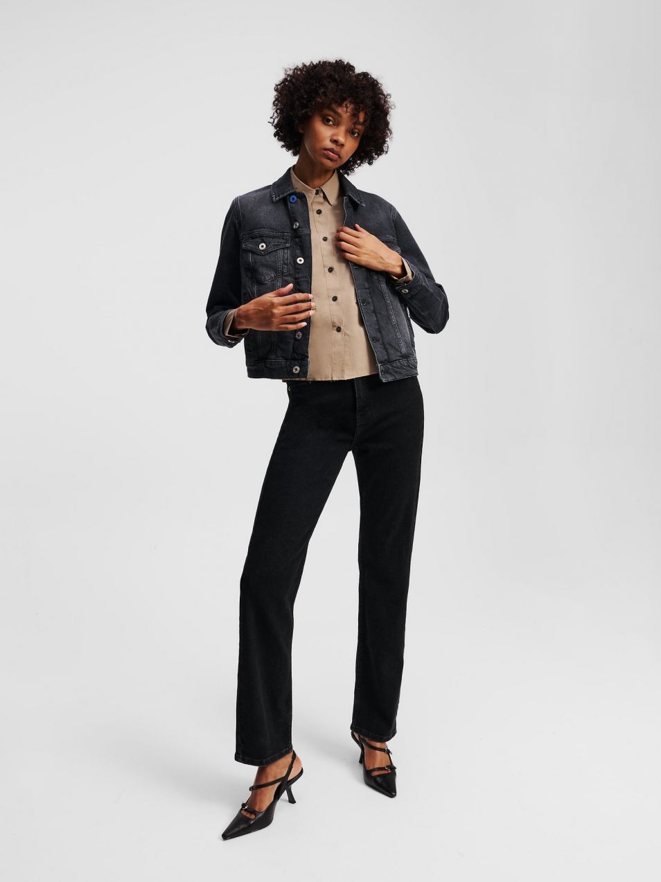 KARL LAGERFELD JEANS Prechodná bunda ' JEANSJACKE MIT REGULÄRER PASSFORM '  sivá