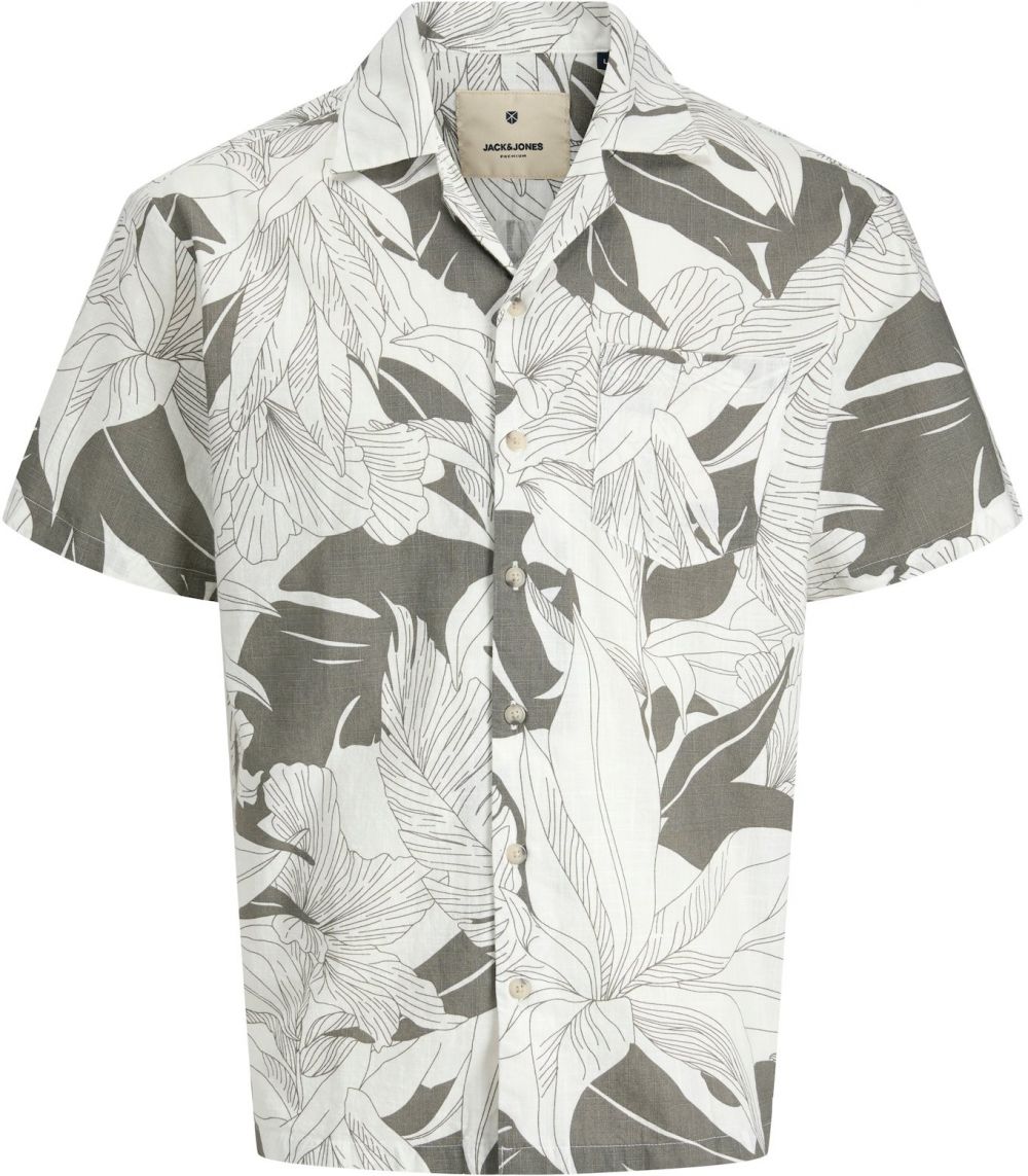 JACK & JONES Košeľa 'JPRBLUBahamas'  tmavosivá / biela