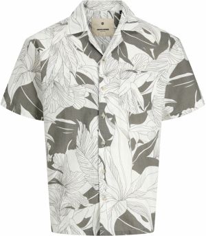JACK & JONES Košeľa 'JPRBLUBahamas'  tmavosivá / biela