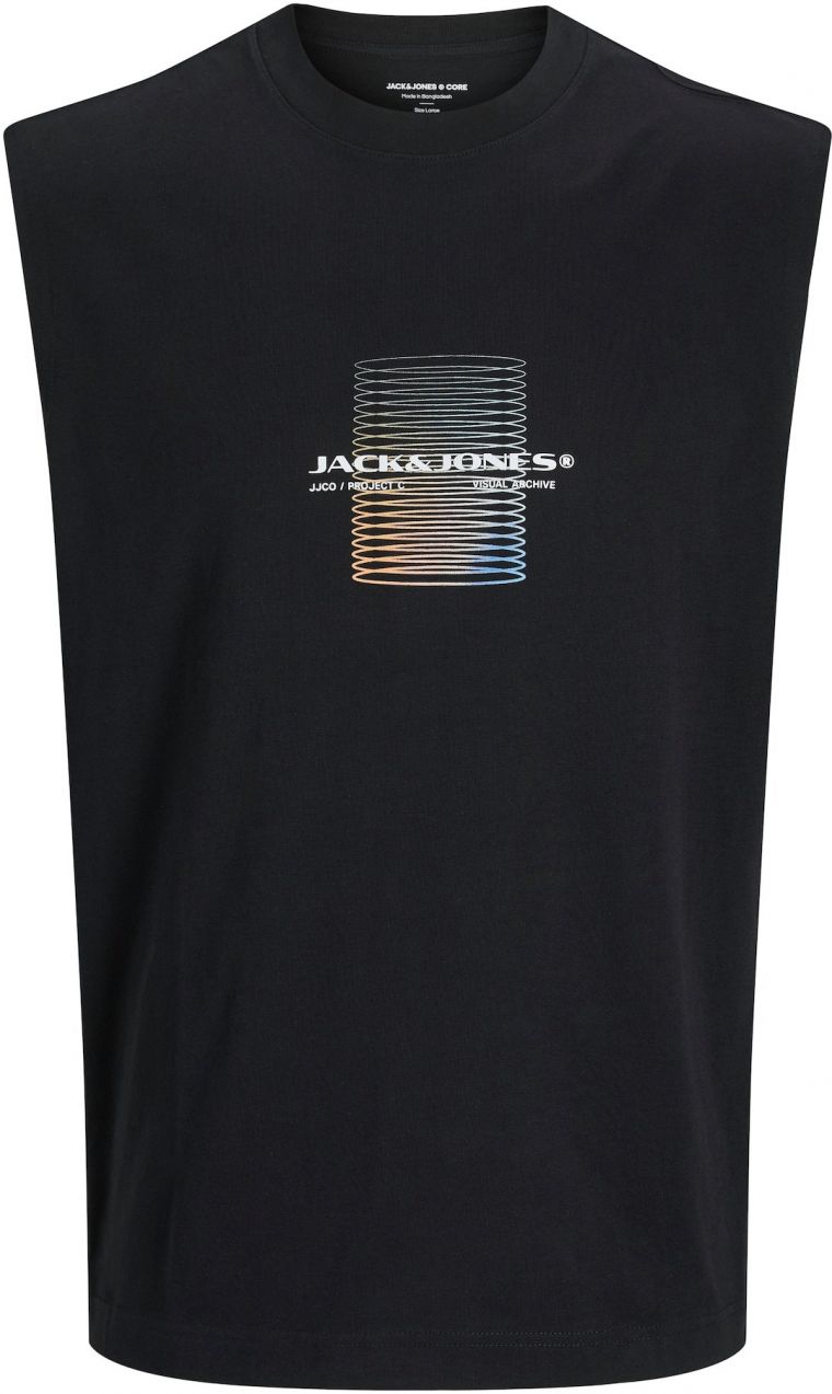 JACK & JONES Tričko 'JCOCALMA'  piesková / čierna / biela