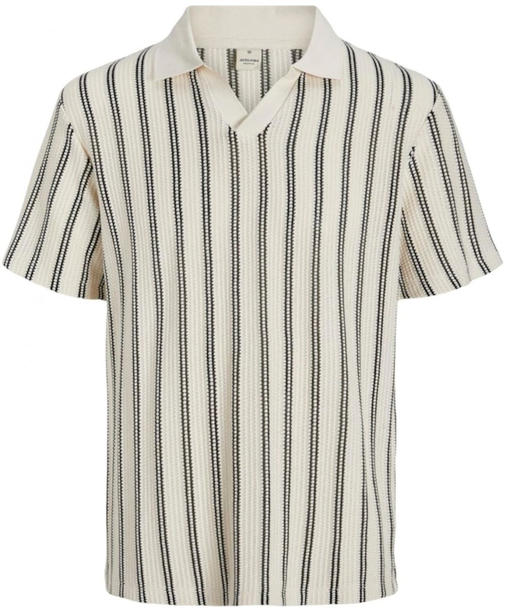 Jack & Jones Premium Sveter 'JPRBluharry'  čierna / biela ako vlna
