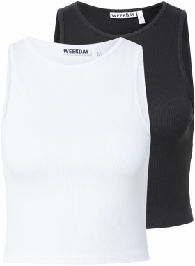 WEEKDAY Top  čierna / biela