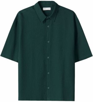 Bershka Košeľa  tmavozelená
