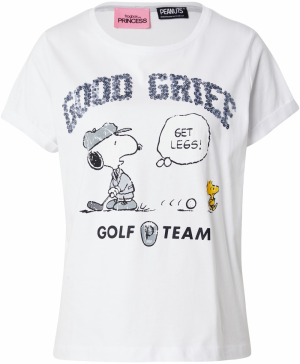 PRINCESS GOES HOLLYWOOD Tričko 'Snoopy Golf Good Grief'  opálová / sivá / čierna / biela