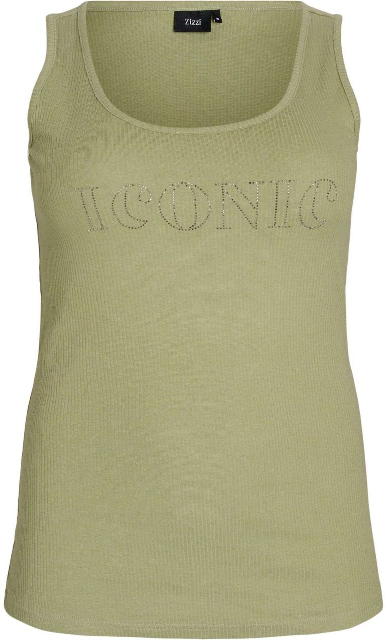 Zizzi Top 'Evinna'  kaki / strieborná