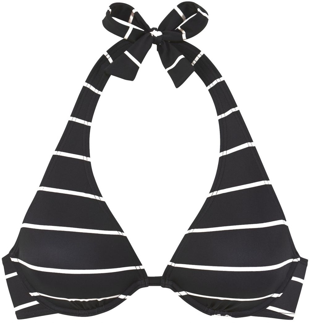 BENCH Bikinový top  čierna / biela