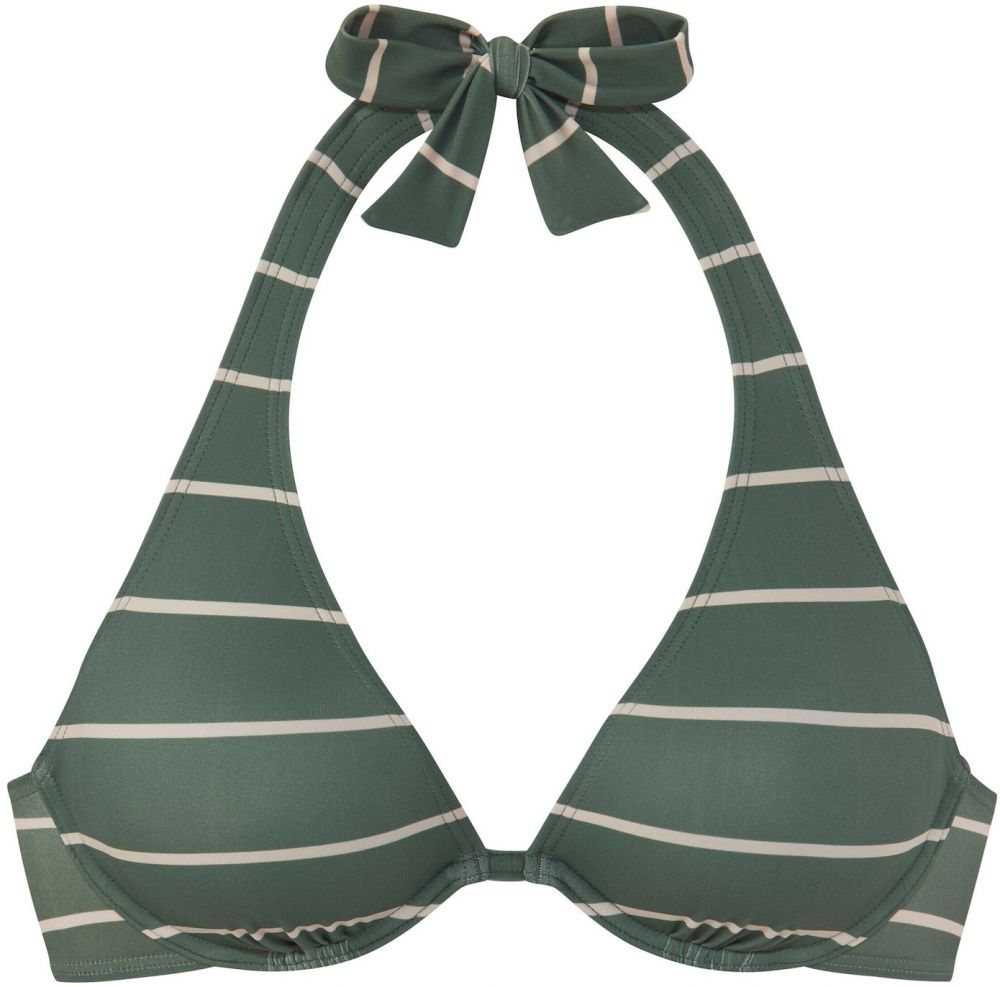 BENCH Bikinový top  krémová / tmavozelená