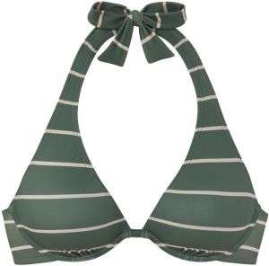BENCH Bikinový top  krémová / tmavozelená