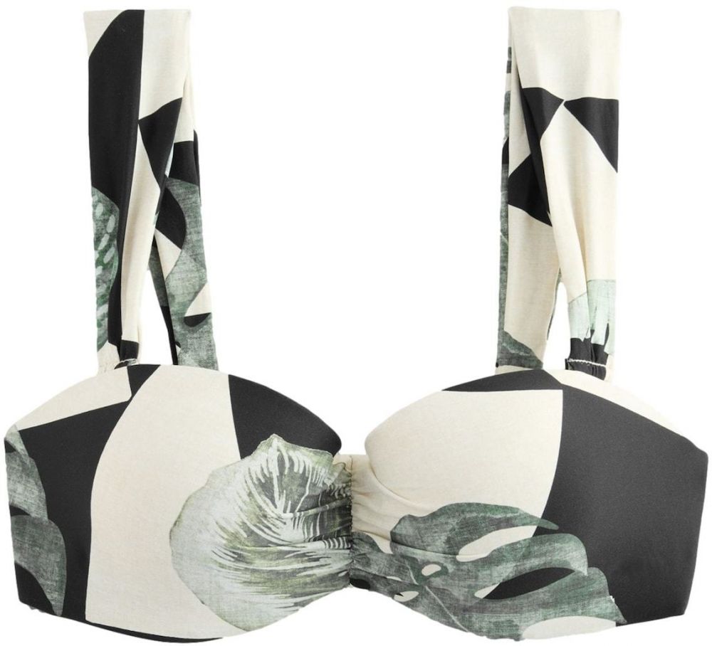 Next Bikinový top 'Kew'  nebielená / kaki / čierna