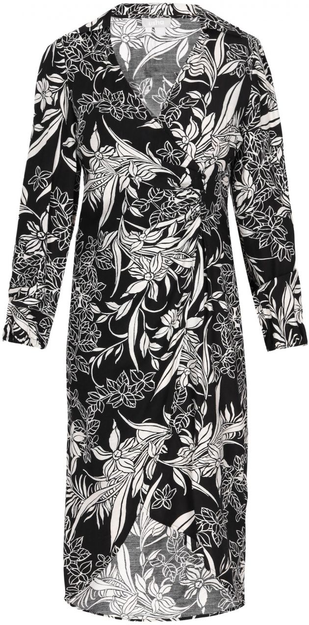 Usha Šaty 'Fashion Look'  čierna / biela