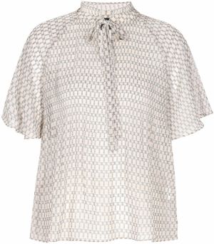 DreiMaster Klassik Blúzka 'Classic Look'  tmavosivá / biela