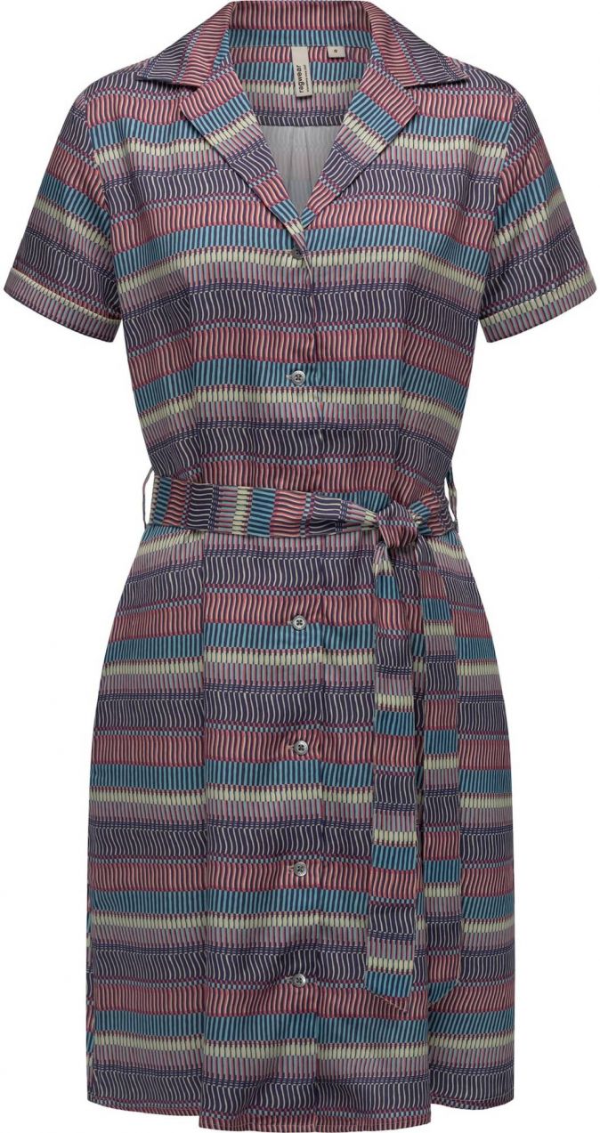 Ragwear Košeľové šaty  modrá / námornícka modrá / sivá / fialová