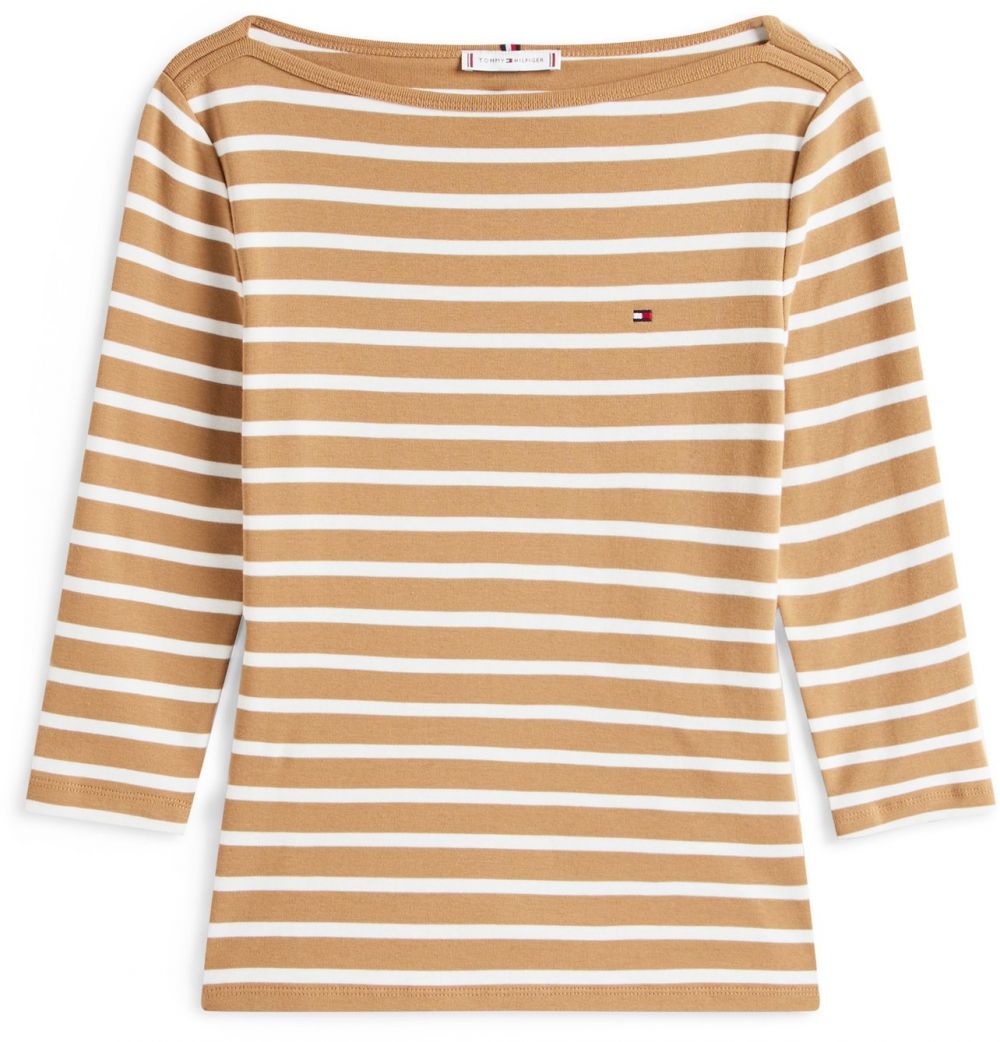 TOMMY HILFIGER Tričko 'New Cody'  hnedá / biela