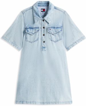 Tommy Jeans Košeľové šaty  svetlomodrá
