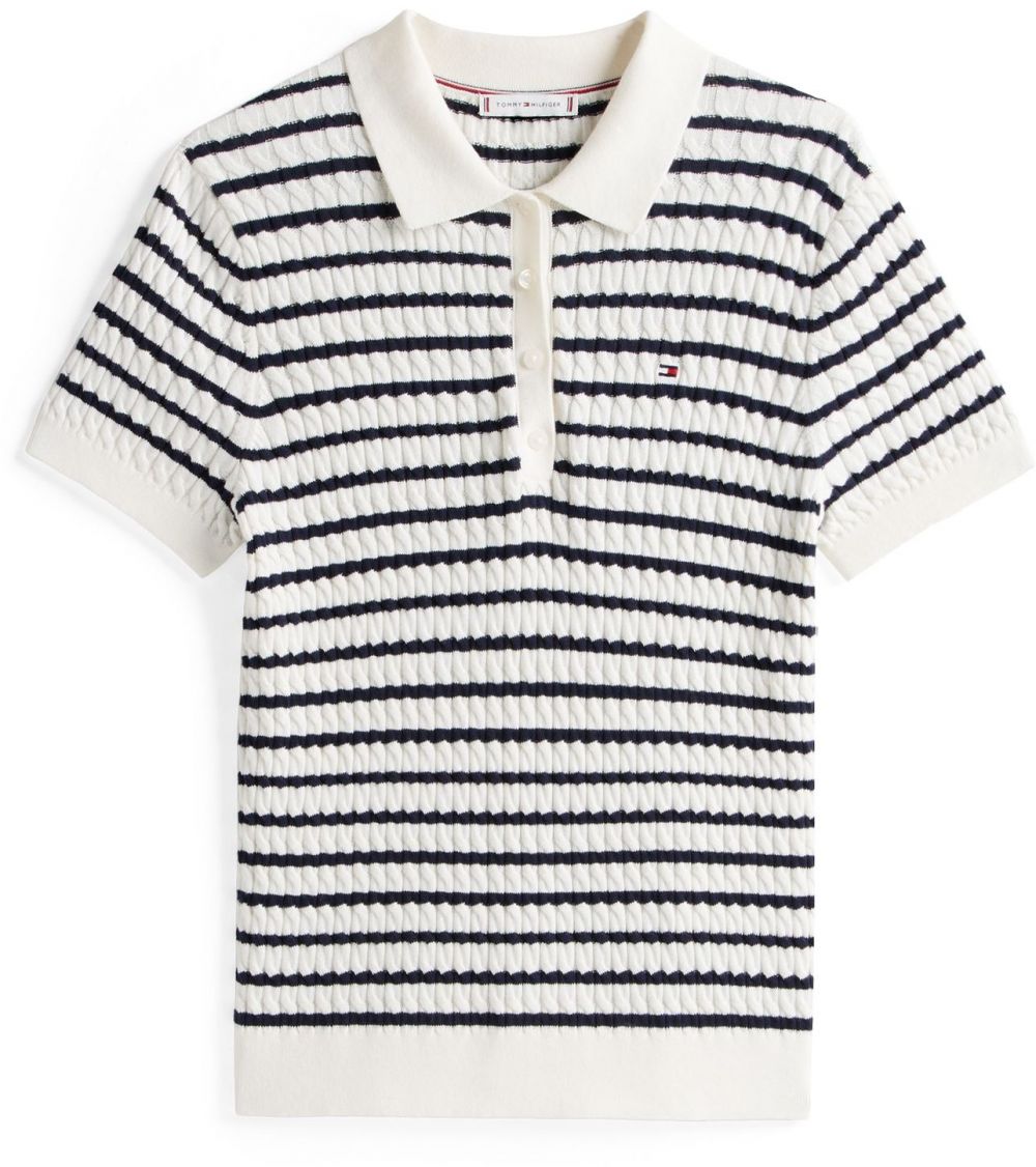 TOMMY HILFIGER Sveter  námornícka modrá / prírodná biela
