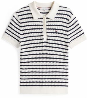 TOMMY HILFIGER Sveter  námornícka modrá / prírodná biela