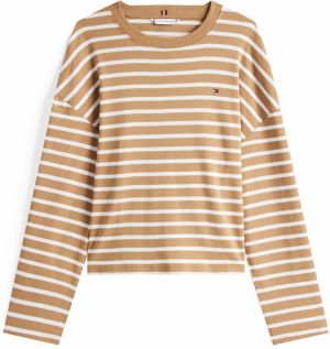 TOMMY HILFIGER Tričko  farba ťavej srsti / biela