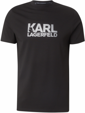 Karl Lagerfeld Tričko  čierna / strieborná