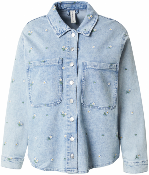 ONLY Carmakoma Blúzka 'CARCASSIE'  modrá denim / karí / zelená / biela
