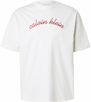 Calvin Klein Jeans Tričko  červená / biela