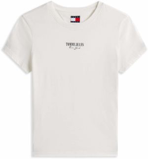 Tommy Jeans Tričko 'ESSENTIAL'  čierna / biela