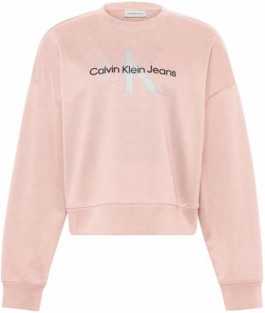 Calvin Klein Jeans Mikina  ružová / čierna / strieborná