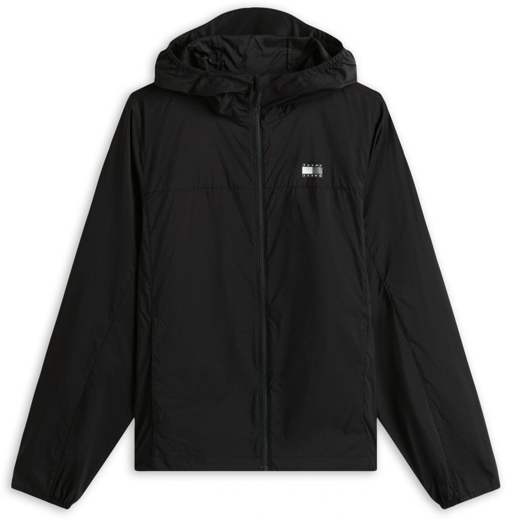 Tommy Jeans Prechodná bunda  sivá / čierna / biela